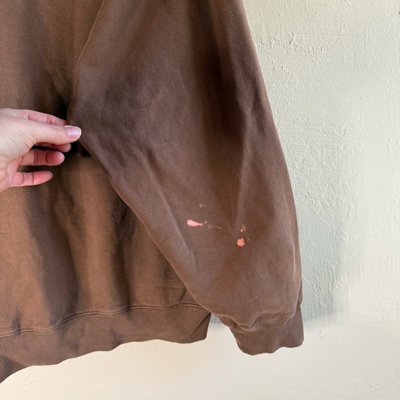 John Galt Malibu Oversized Crewneck One Size Brown Pockets - Picture 7 of 7